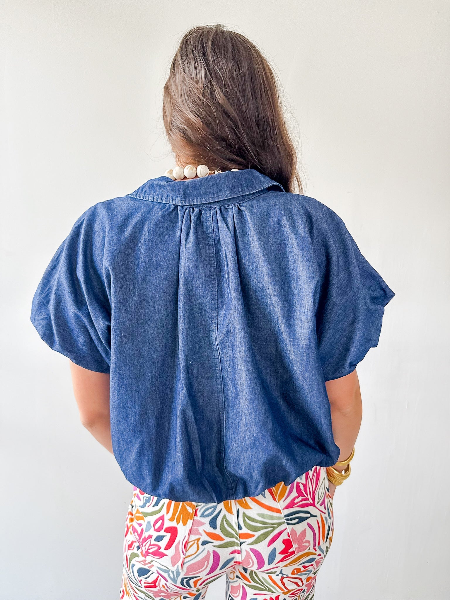 Lightweight Bubble Cropped Shirt