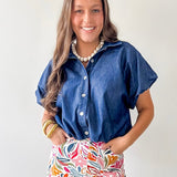 Lightweight Bubble Cropped Shirt