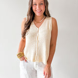 Lightweight Buttoned Knit Vest