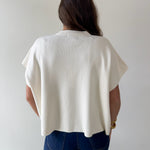 Lightweight Half Sleeve Knit Top - Ivory