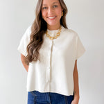 Lightweight Half Sleeve Knit Top - Ivory
