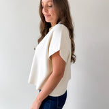 Lightweight Half Sleeve Knit Top - Ivory