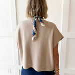 Lightweight Half Sleeve Knit Top- Oatmeal