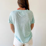Lightweight Slub Knit Top - Aqua