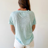 Lightweight Slub Knit Top - Aqua