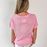 Lightweight Slub Knit Top - Pink