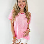 Lightweight Slub Knit Top - Pink