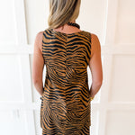 Linen Blend Tiger Print Dress