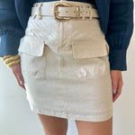 Linen Cargo Skirt - Natural