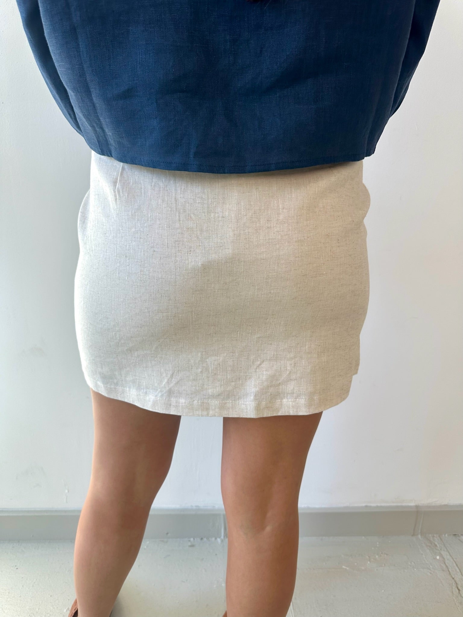 Linen Cargo Skirt - Natural