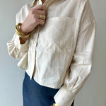 Linen Cropped Shirt - Natural