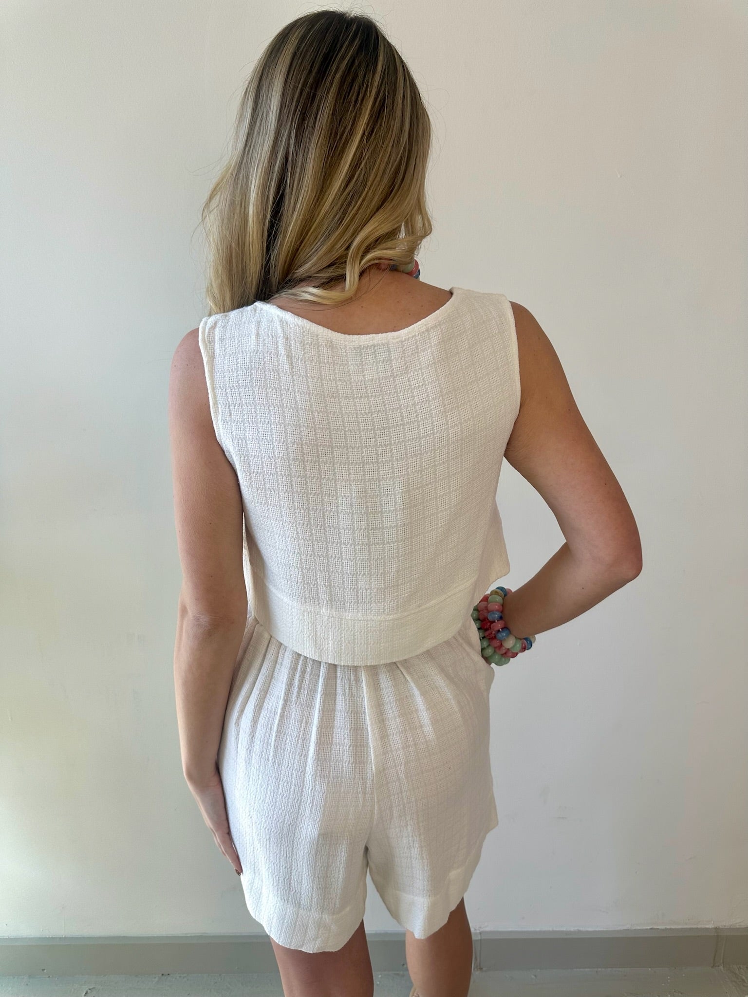 Linen Cropped Top - Ivory