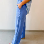 Linen Flat Wide Leg Pants