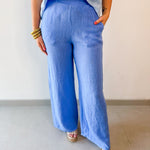 Linen Flat Wide Leg Pants