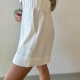 Linen High Waist Shorts - Ivory