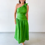 Linen One Shoulder Tie strap Maxi Dress