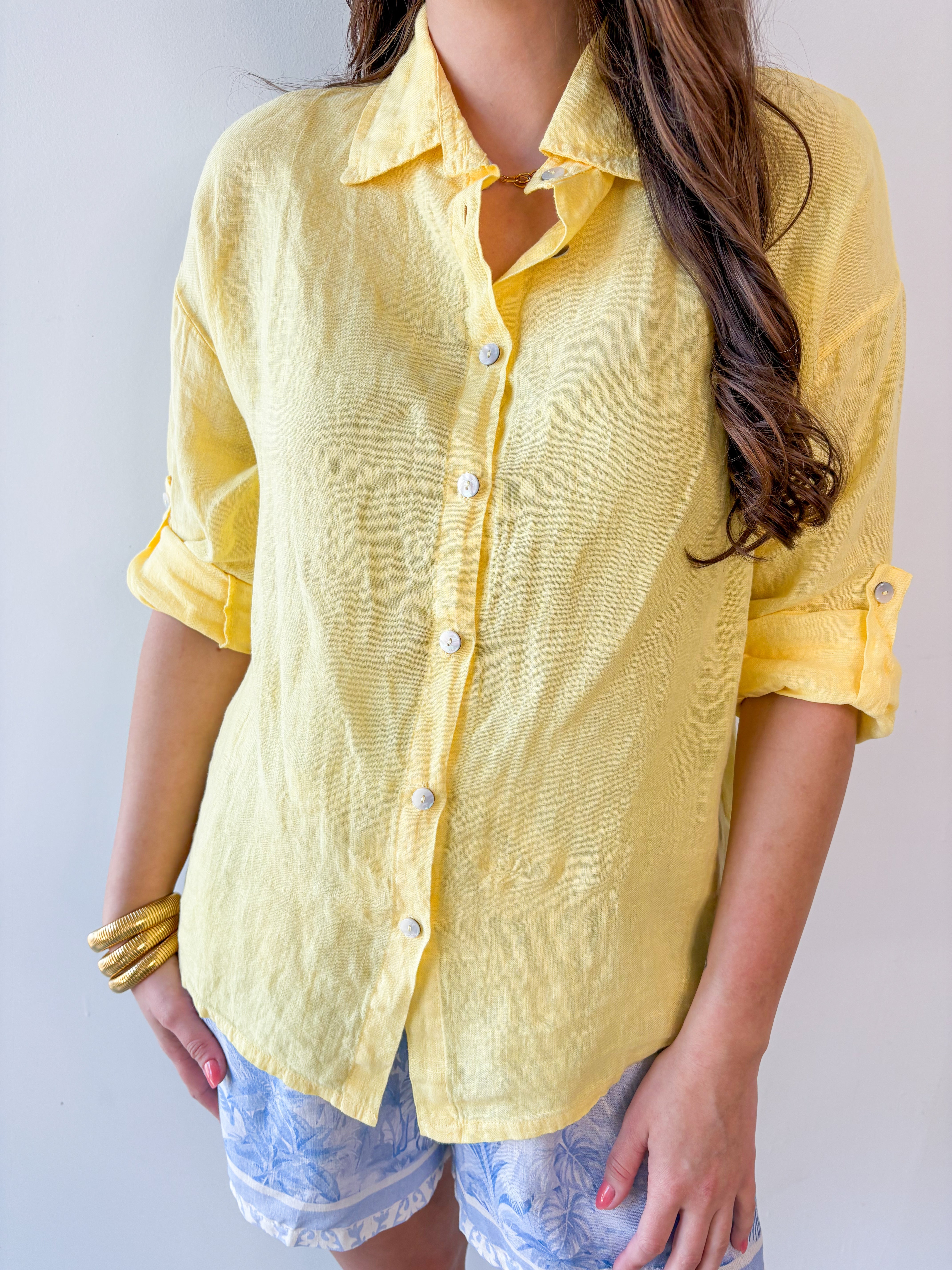 Linen Roll Tab Shirt