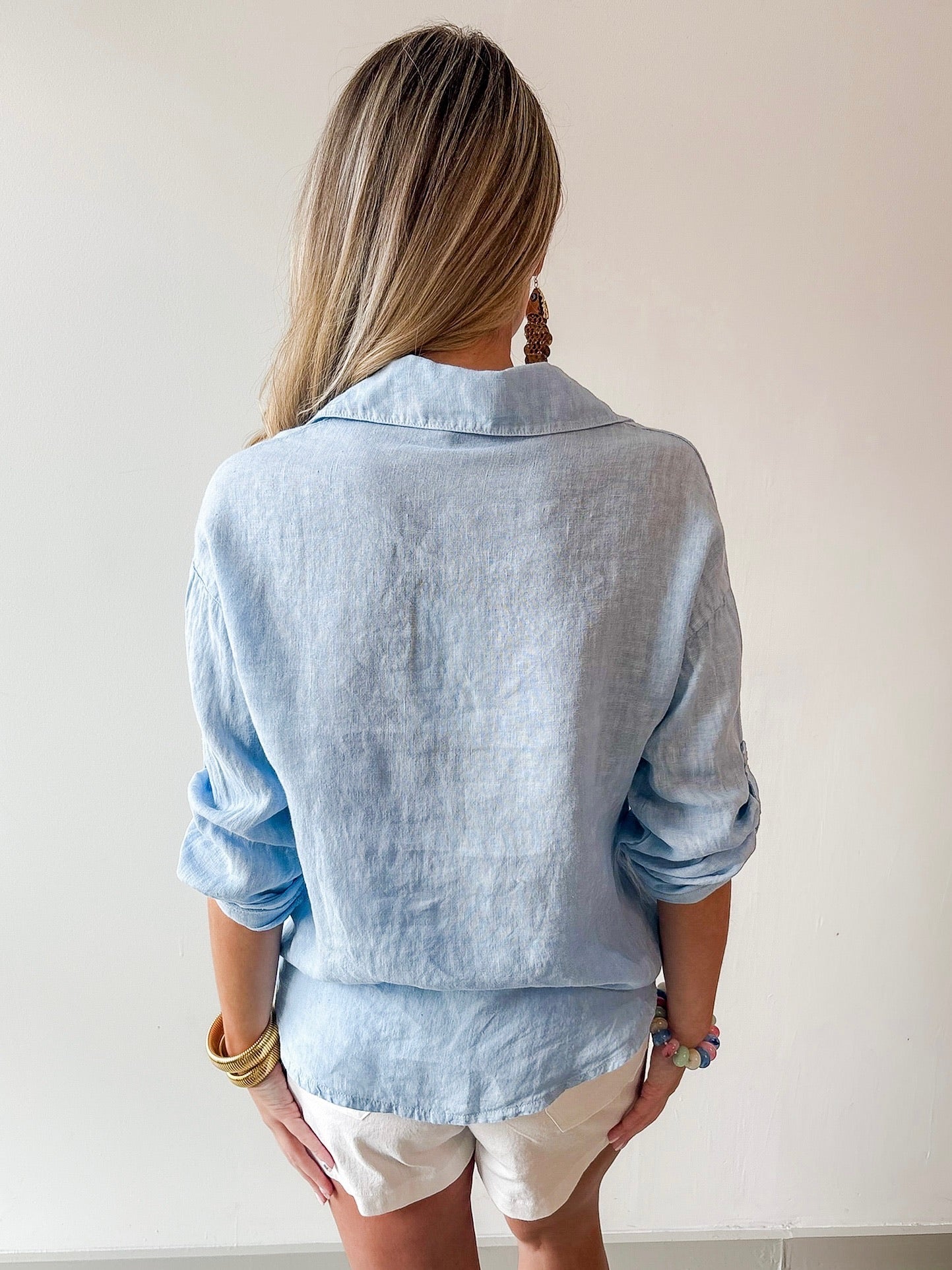 Linen Roll Tab Shirt