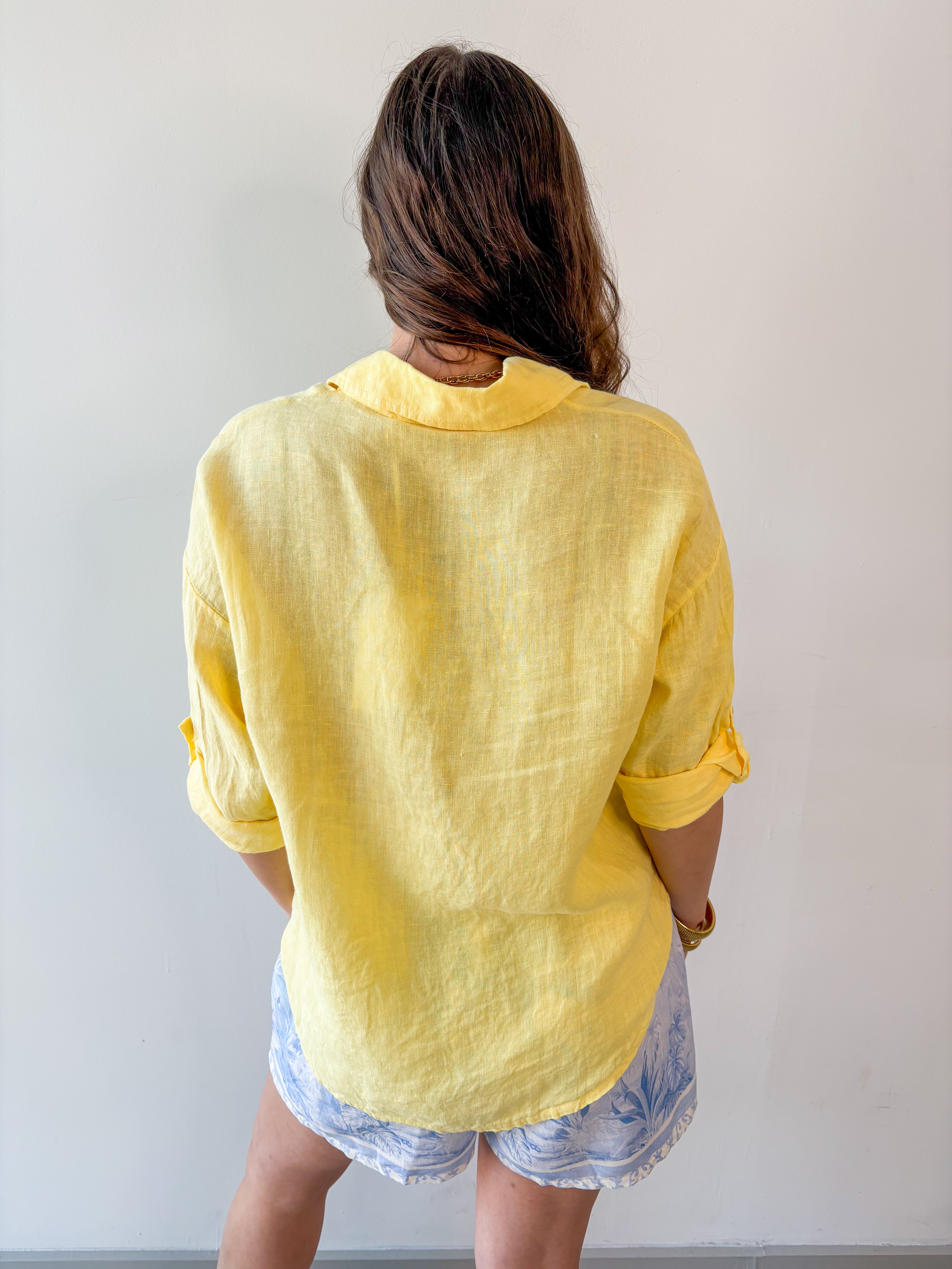 Linen Roll Tab Shirt