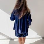 Linen Shirt & Short Set - Navy