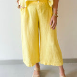 Classic Linen Pants - Yellow