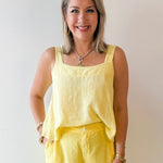 Linen Square Top - Yellow