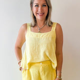 Linen Square Top - Yellow