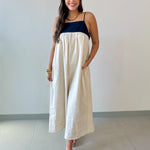 Linen Two Tone Maxi Dress