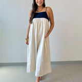Linen Two Tone Maxi Dress