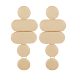 Linked Disc & Oval Drop Earrings