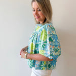 Lisa Lime Multi Print Top