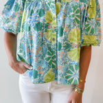 Lisa Lime Multi Print Top