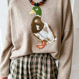 Little Friends Duck Sweater - Mocha