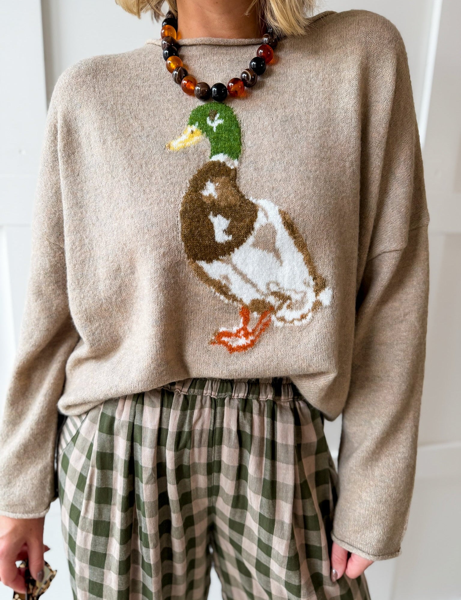 Little Friends Duck Sweater - Mocha