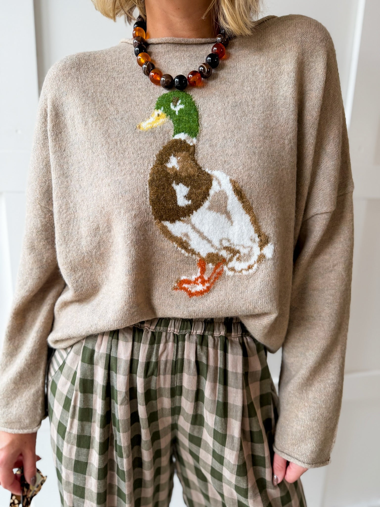 Little Friends Duck Sweater - Mocha