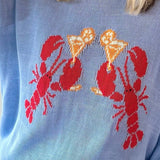 'Lobster' Graphic Sweater - Blue