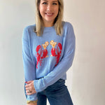 'Lobster' Graphic Sweater - Blue