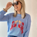 'Lobster' Graphic Sweater - Blue