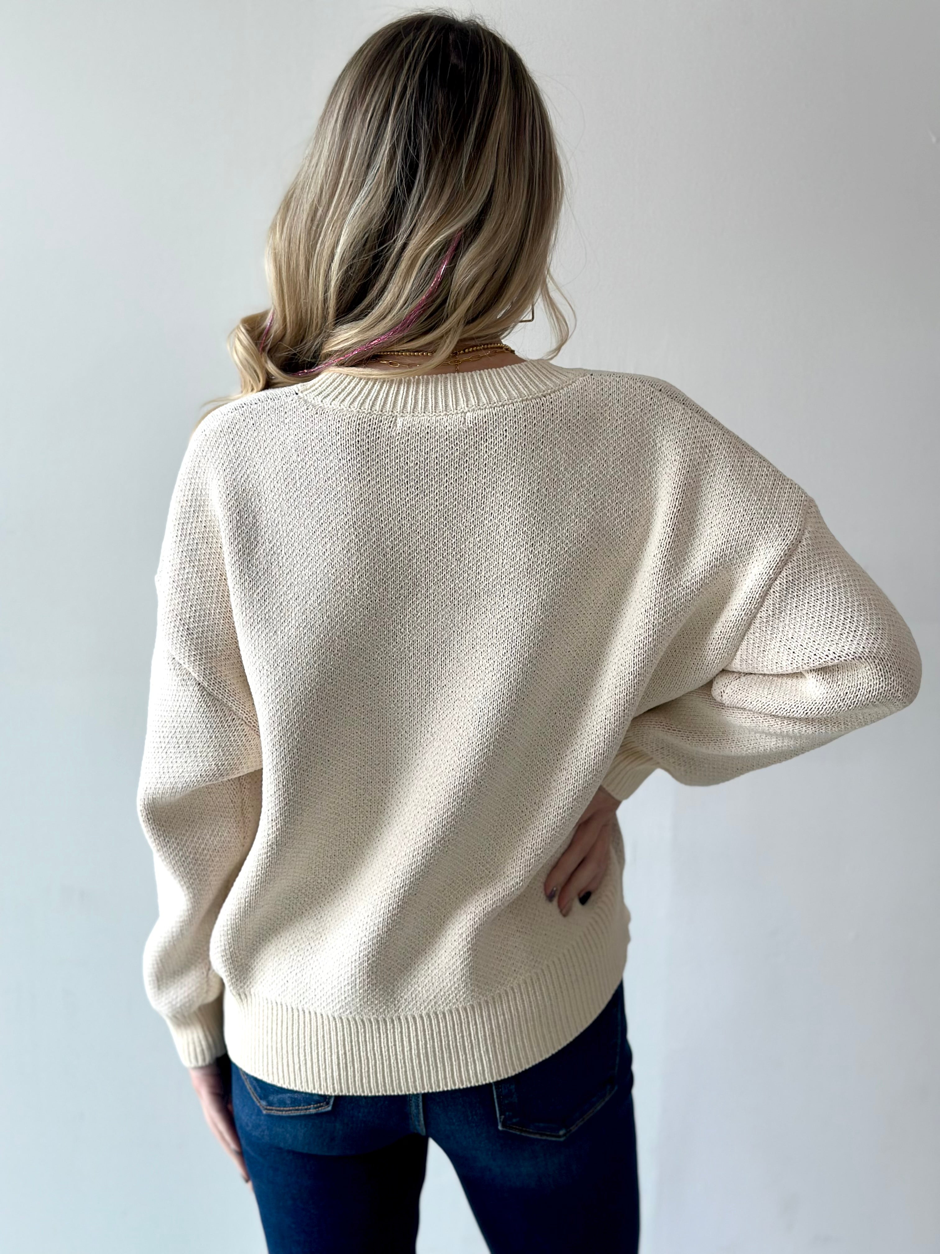 Lobster Knit Sweater - Cream