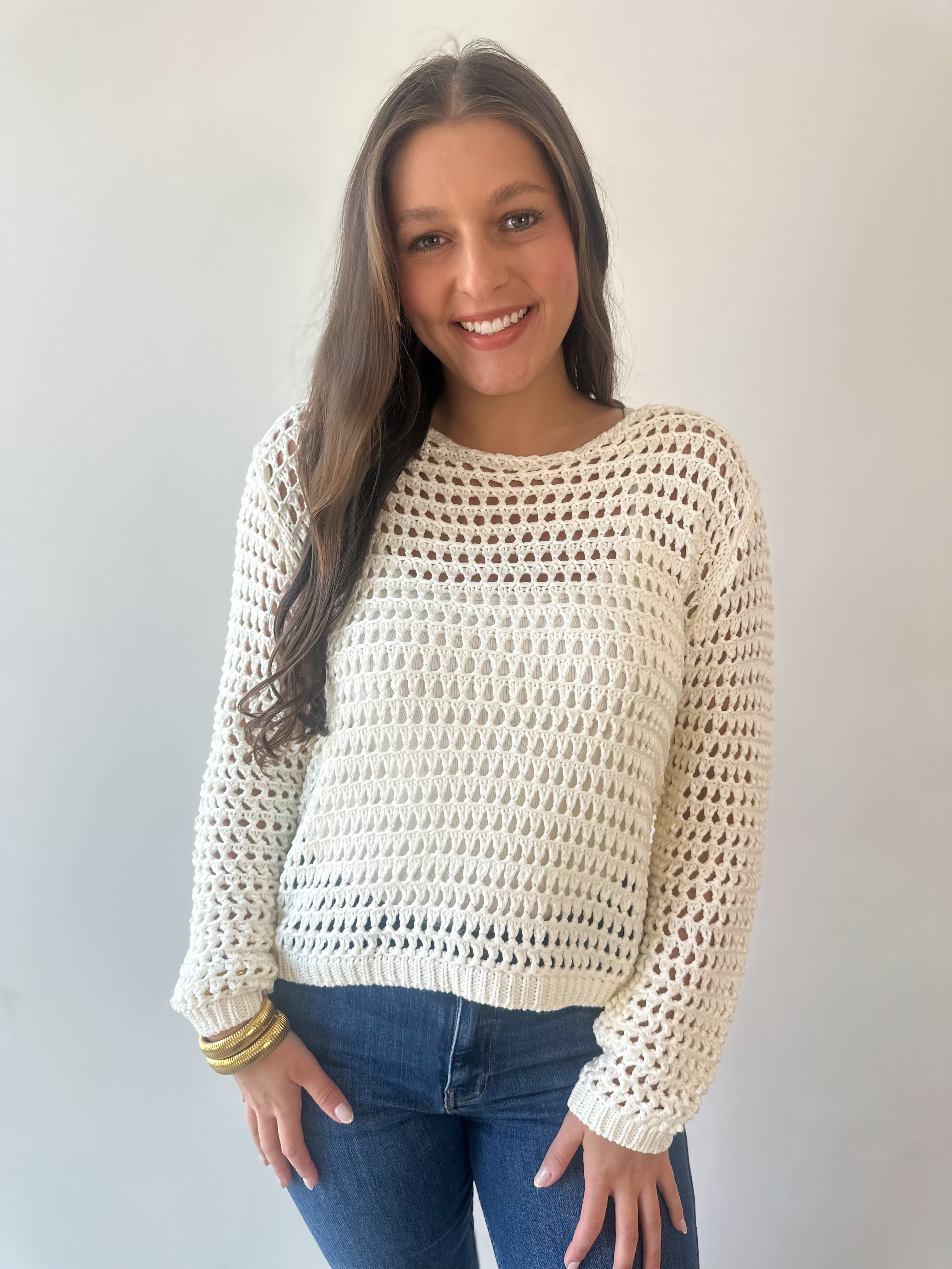 Long Sleeve Crochet Top