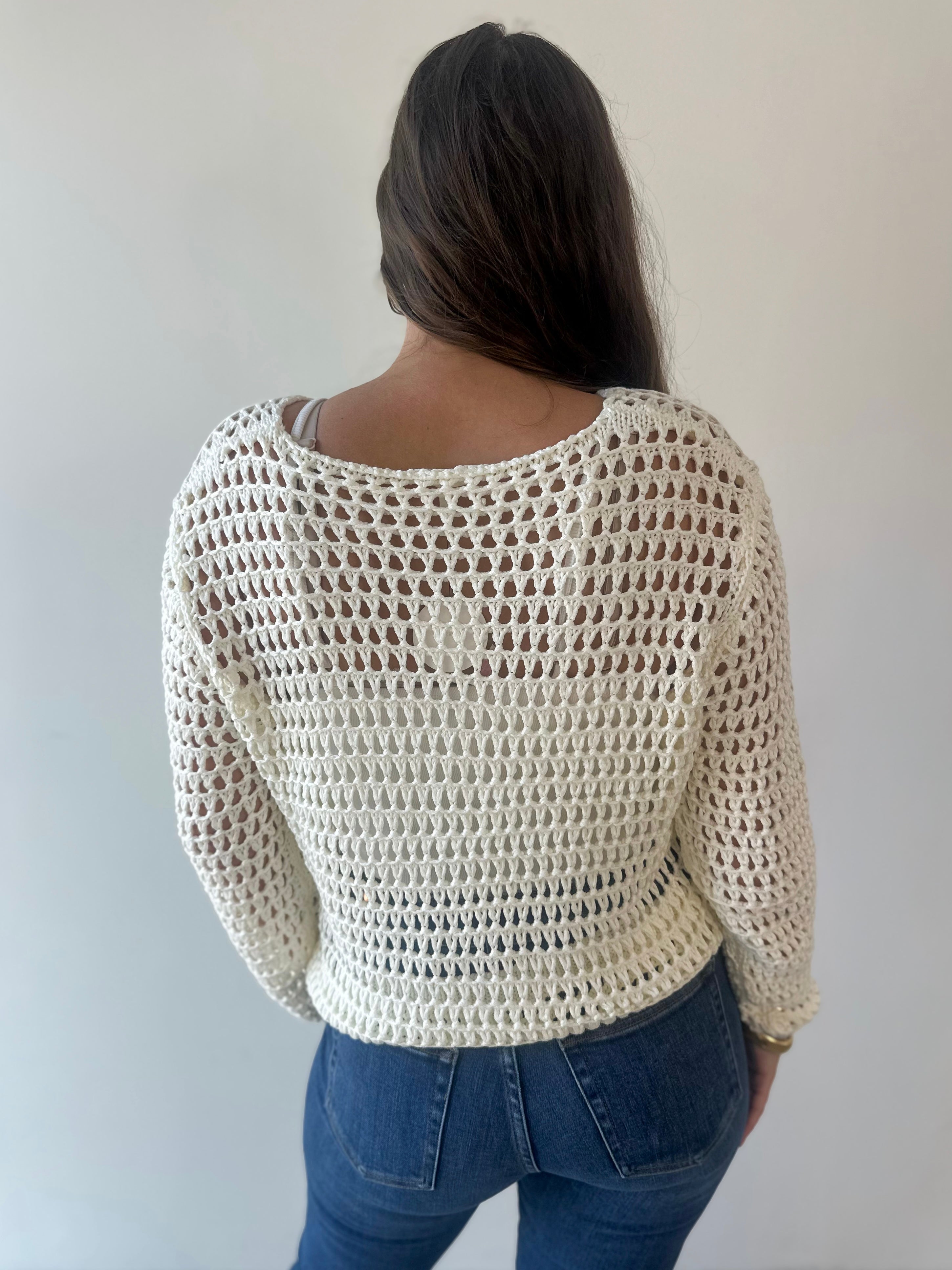 Long Sleeve Crochet Top