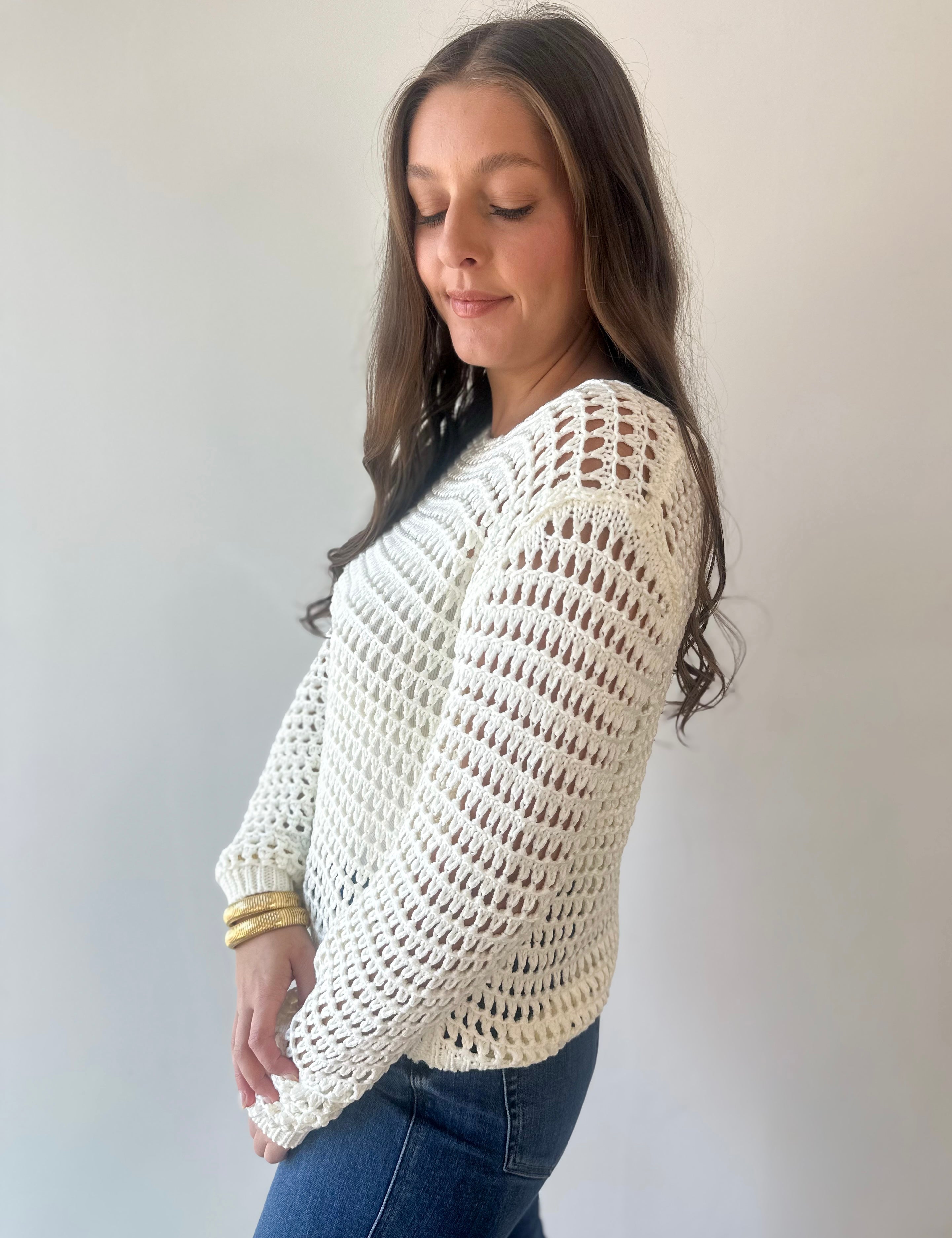 Long Sleeve Crochet Top