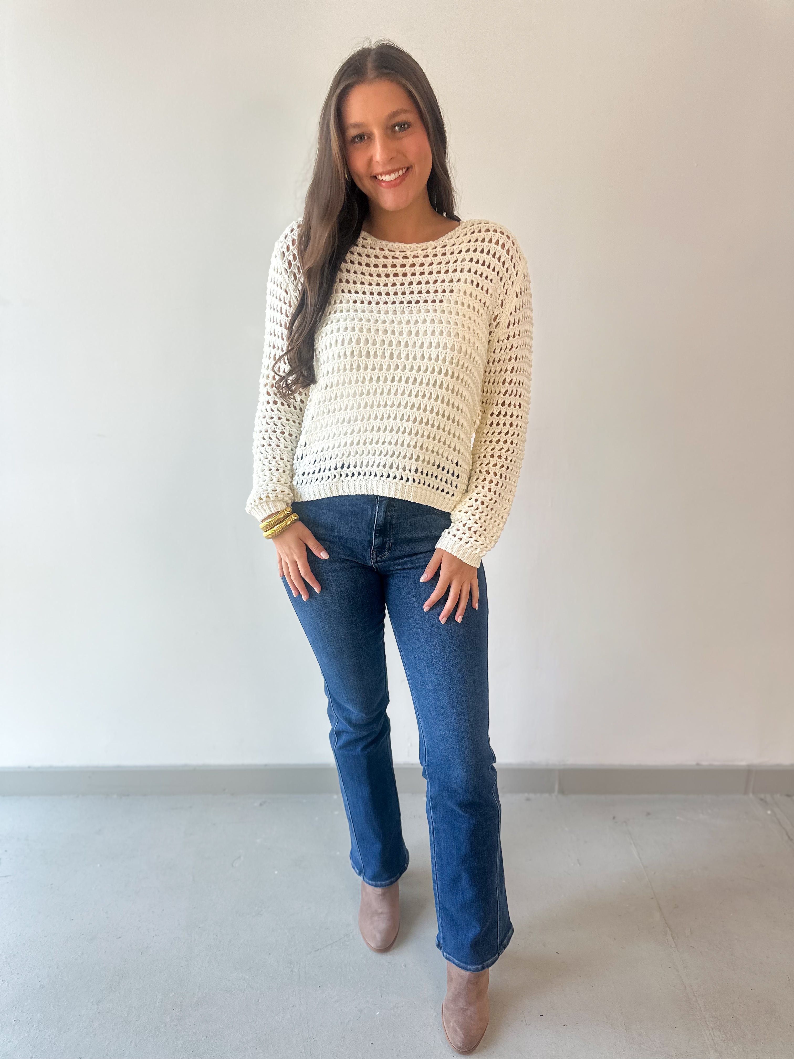 Long Sleeve Crochet Top