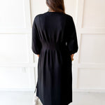 Long Sleeved Tunic Maxi Dress - Black