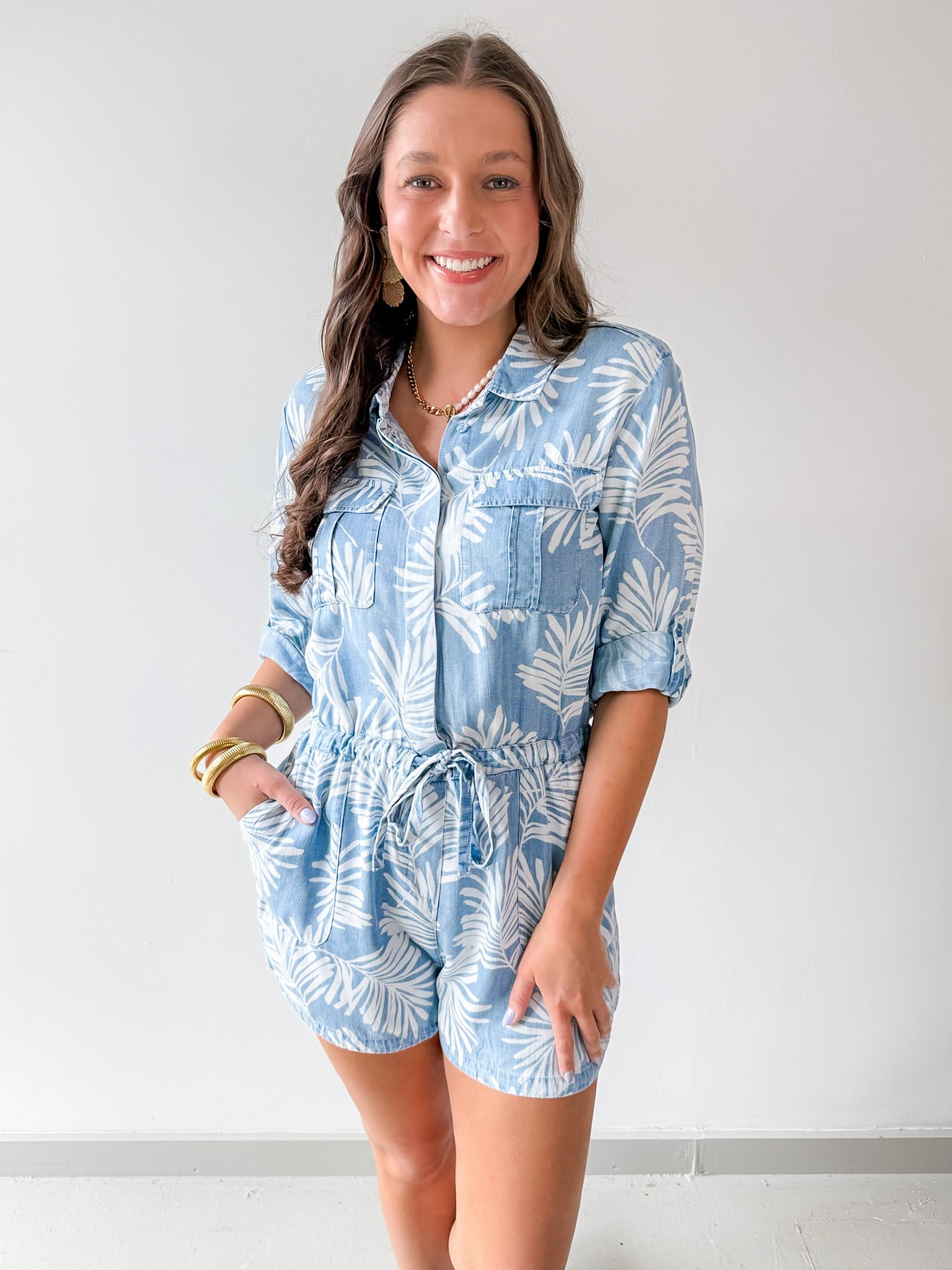 Luba Rolled Tab Utility Style Romper