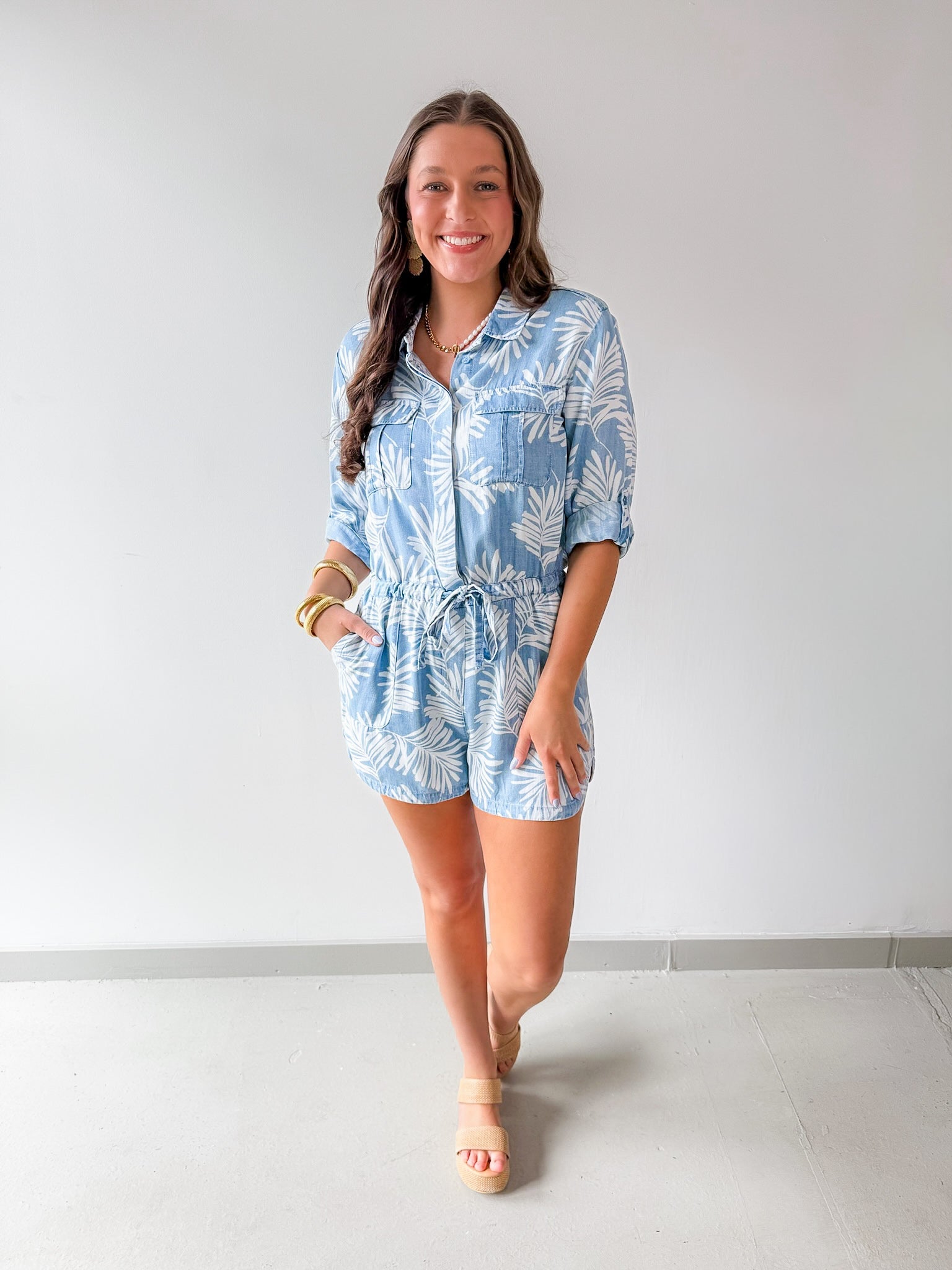 Luba Rolled Tab Utility Style Romper