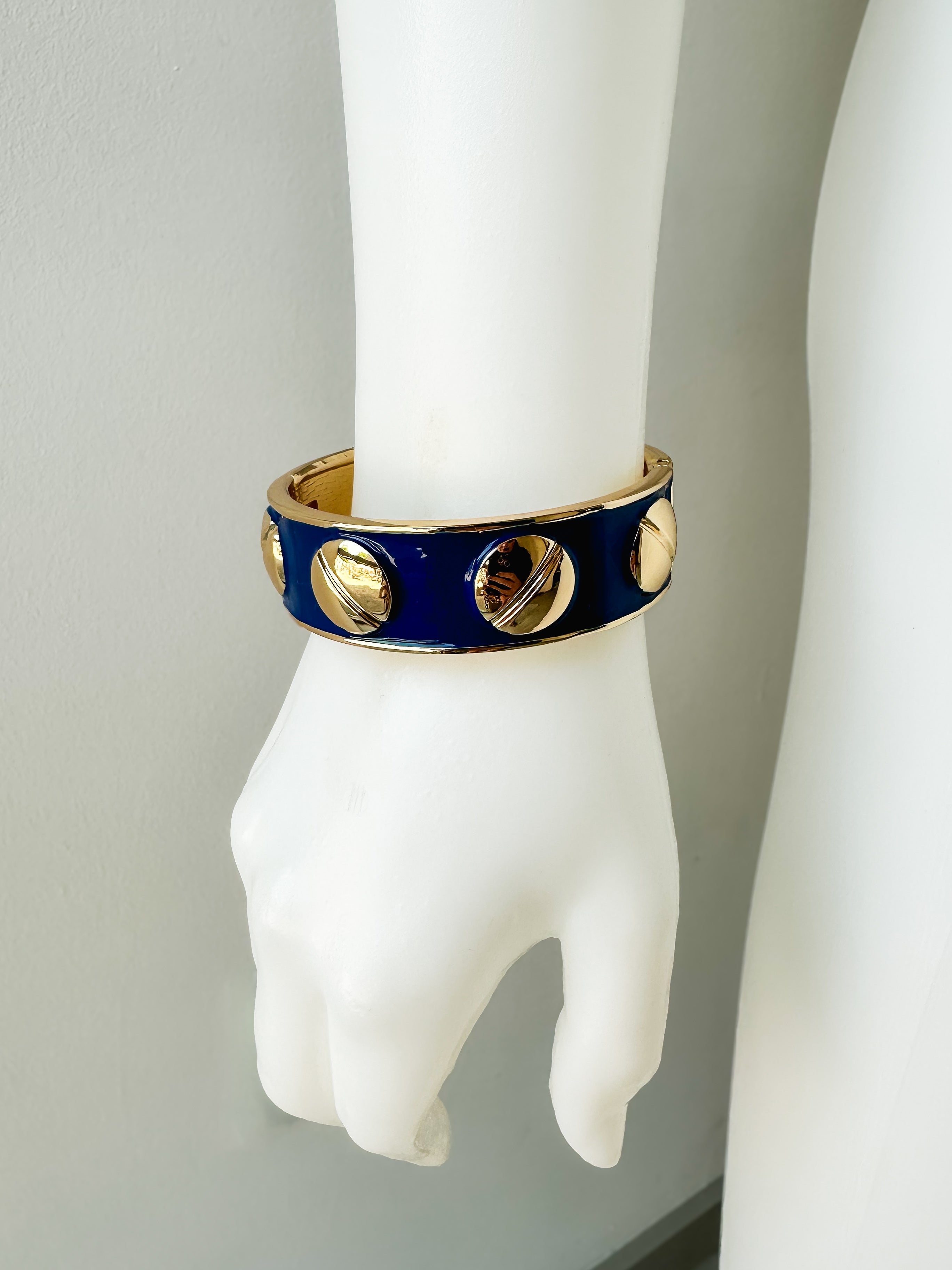 Luxe Enamel Metal Bangle-Blue