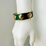 Luxe Enamel Metal Bangle-Green