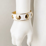 Luxe Enamel Metal Bangle-White