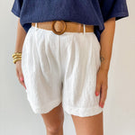 Lynette Cotton Gauze Shorts - White